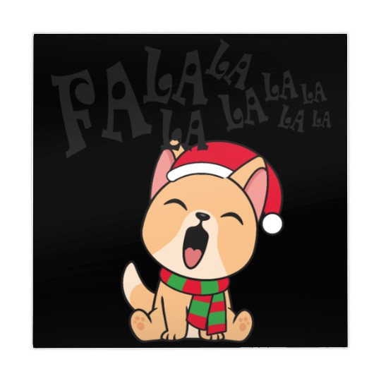 Cute Christmas Dog Singing Fa la la la Song Mahjong Mats