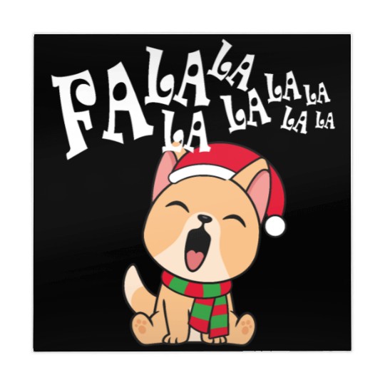 Cute Christmas Dog Singing Fa la la la Song Mahjong Mats