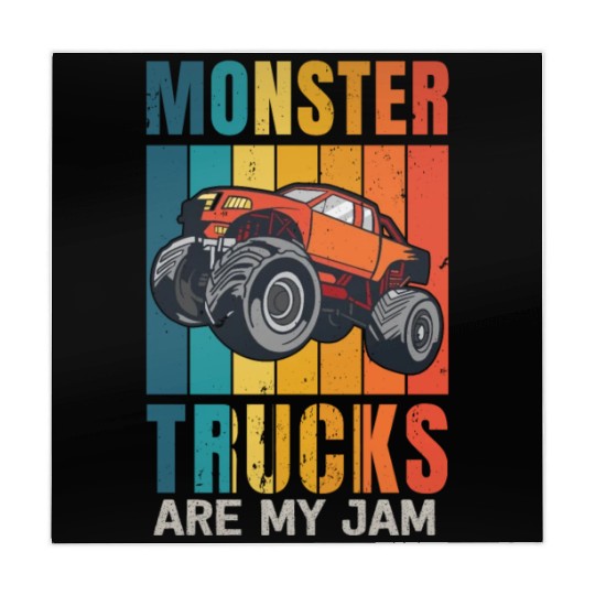 Monster Trucks Are My Jam Vintage Retro Mahjong Mats