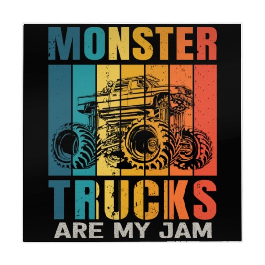 Monster Trucks Are My Jam Vintage Retro Mahjong Mats