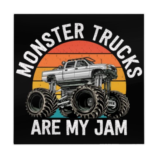 Monster Trucks Are My Jam Vintage Retro Mahjong Mats