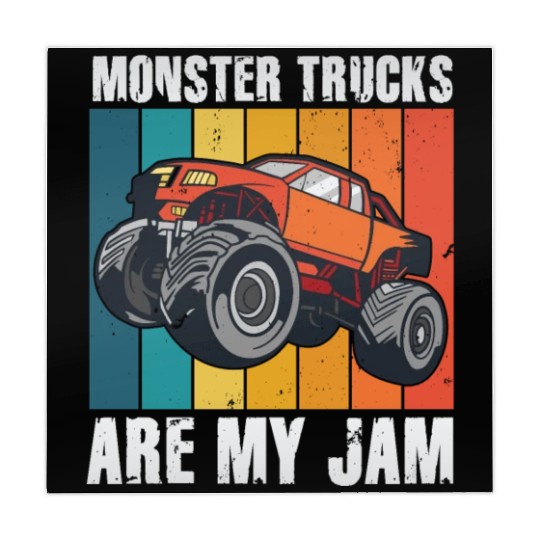 Monster Trucks Are My Jam Vintage Retro Mahjong Mats