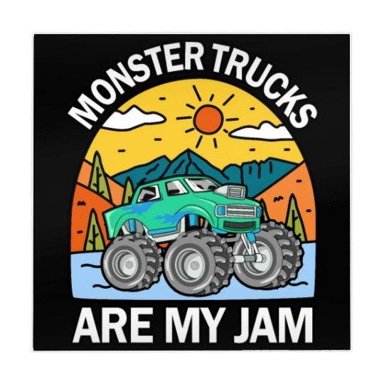 Monster Trucks Are My Jam Vintage Retro Mahjong Mats