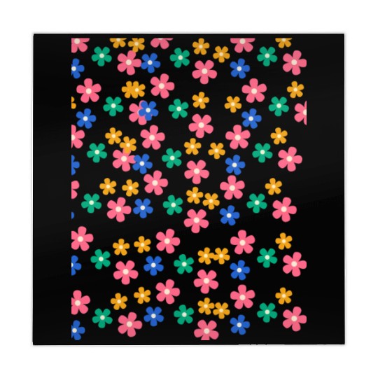 Retro 70s daisy flowers in orange & lilac Mahjong Mats