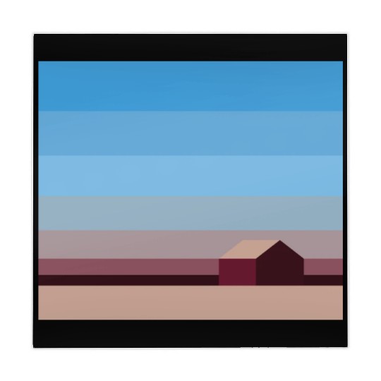 Sunset House Minimalist Abstract Art Landscape Mahjong Mats
