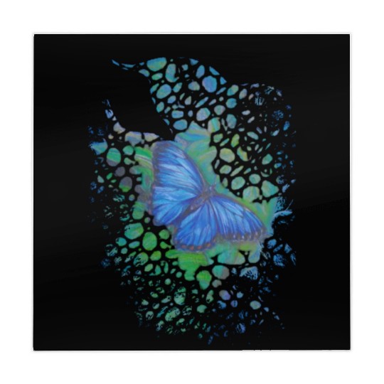 Royal blue monarch butterfly retro 70's animal Mahjong Mats