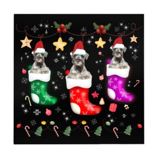 Miniature Schnauzer Christmas Lights Funny Xmas Mahjong Mats