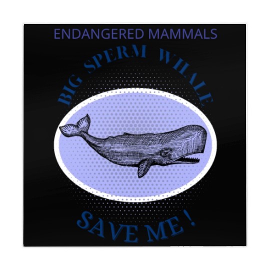 Mammals Endangered Big Sperm Whale Mahjong Mats