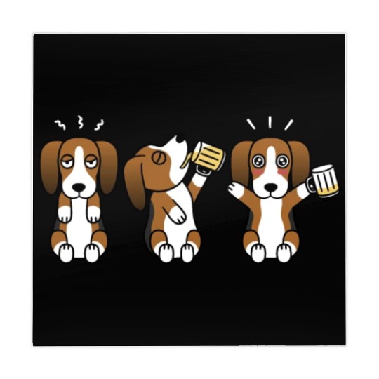 Basset Hound Beer Lover Mahjong Mats