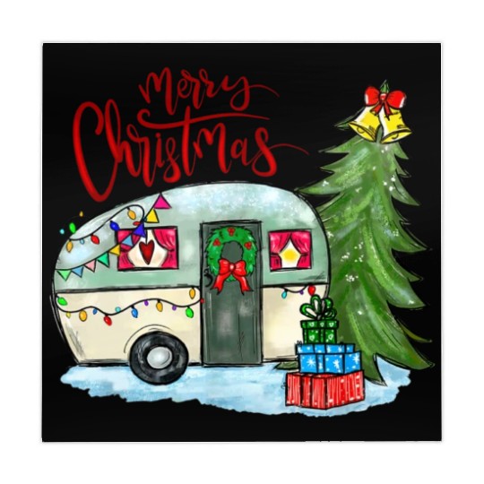 Merry Christmas Happy Camper Funny Camping Life Mahjong Mats