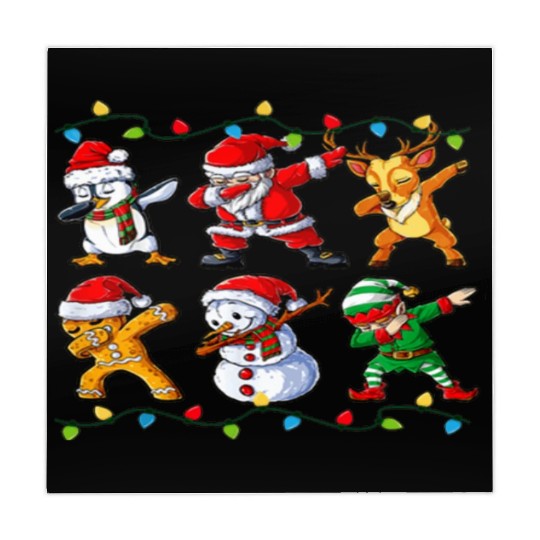 Dabbing Santa Elf Friends Christmas Boys Girls Men Mahjong Mats