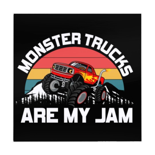 Monster Trucks Are My Jam Vintage Retro Mahjong Mats