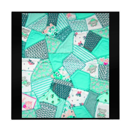 Green Baby Patchwork Sarilmak Pattern Teddy Bear Mahjong Mats