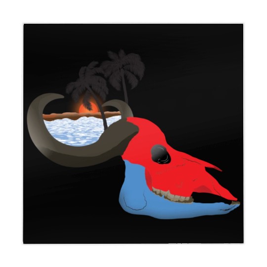 buffalo skull colorful Mahjong Mats