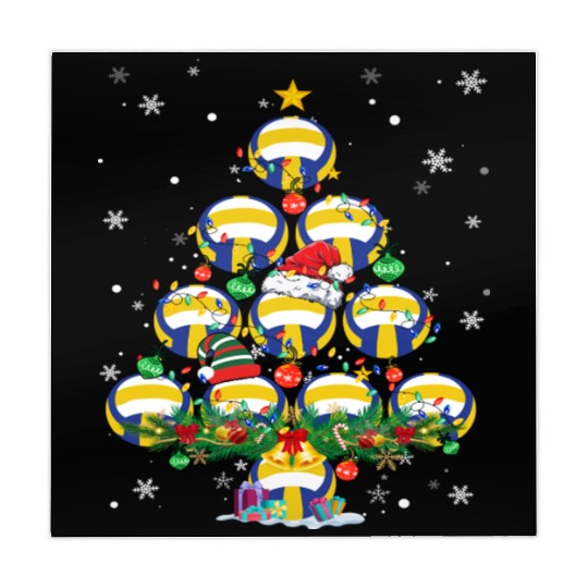 Volleyball Christmas Tree Santa Pickleball Lights Mahjong Mats