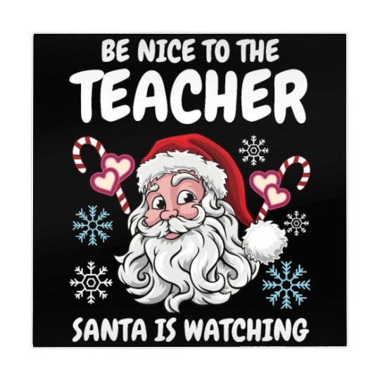 Be Nice to the Teacher Santa is Watching Christmas Mahjong Mats