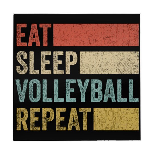 Retro 70s Volleyball Player Men Kids Eat Sleep Mahjong Mats