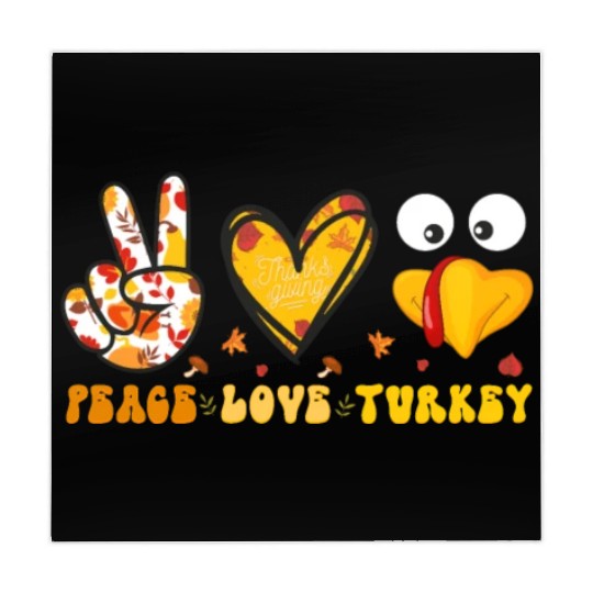 Peace Love Turkey Gobble Turkey Day Mahjong Mats