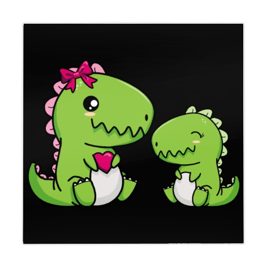 Big sister brother dino siblings boy girl heart Mahjong Mats