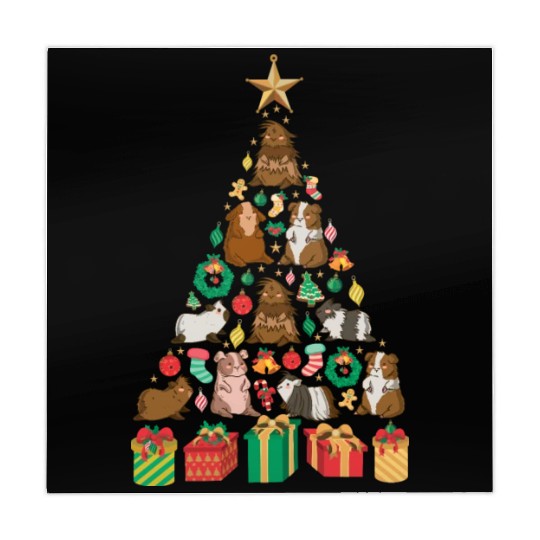 Guinea Pig Christmas Tree Mahjong Mats