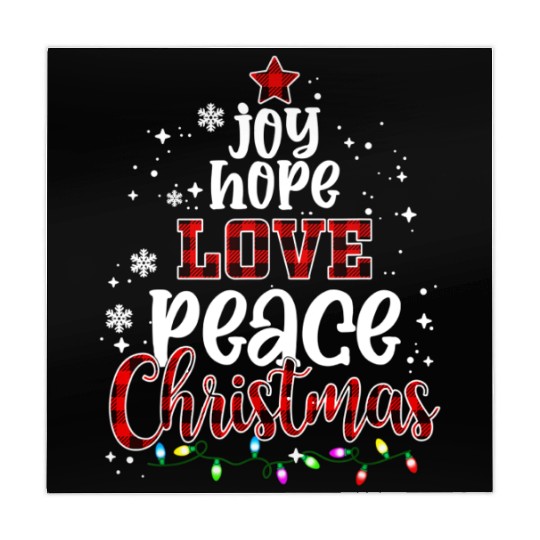 Joy Hope Love Peace Christmas Red Buffalo Plaid Mahjong Mats
