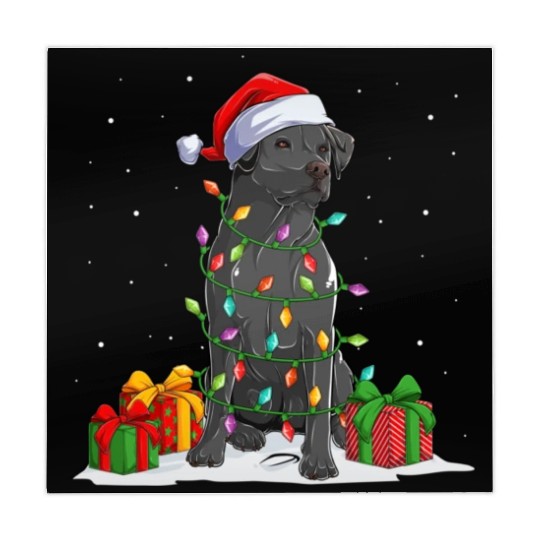Black Lab Labrador Christmas Lights Pajama Dog Mahjong Mats