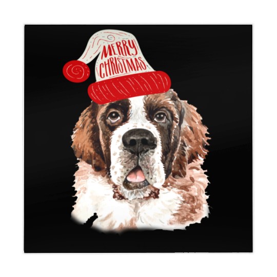 Black Base Saint Bernard Christmas Gift for Dog Mahjong Mats