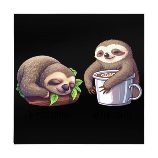 Before Coffee After Coffee Sloth Coffee Mahjong Mats