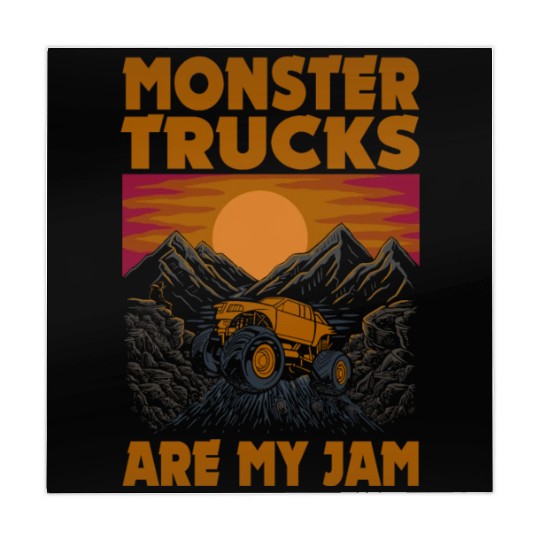 Monster Trucks Are My Jam Vintage Retro Mahjong Mats