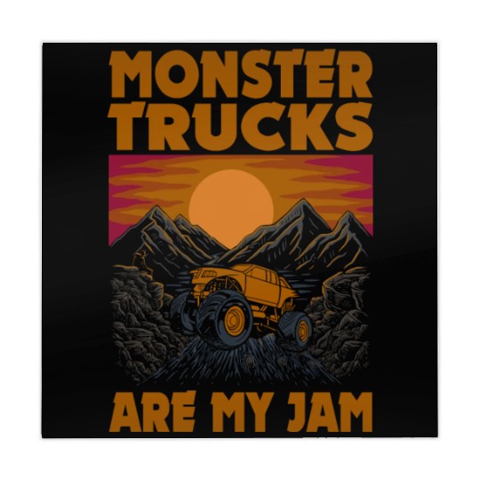 Monster Trucks Are My Jam Vintage Retro Mahjong Mats