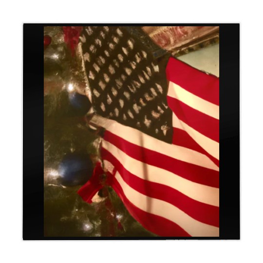 Patriotic Christmas US Flag And Christmas Tree Mahjong Mats