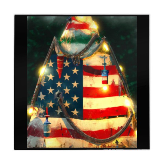 Patriotic Christmas Christmas Tree US Flag Mahjong Mats
