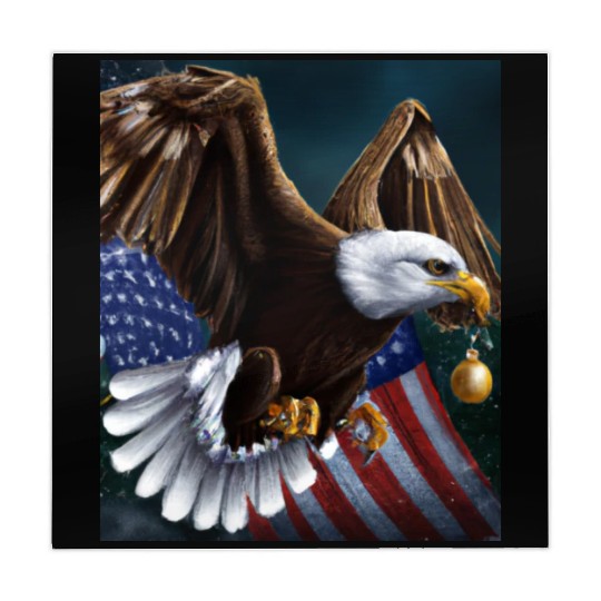 Patriotic Christmas Sea Eagle With US Flag And Mahjong Mats