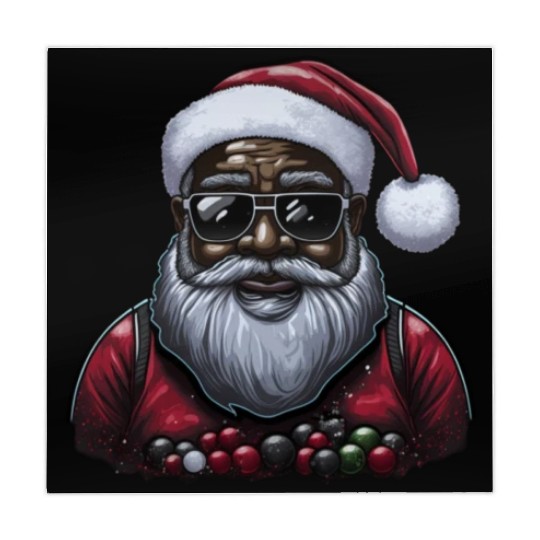Black Santa, African American Santa Claus Mahjong Mats