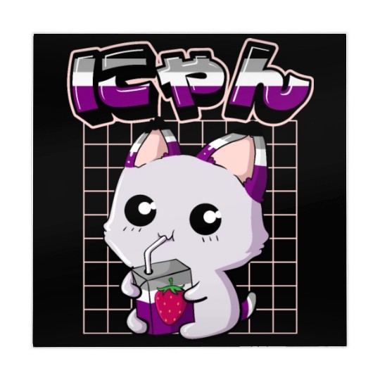 Asexual Pride Kawaii Cat Strawberry Milk Asexual F Mahjong Mats
