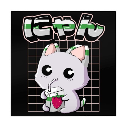 Demiromantic Pride Kawaii Cat Strawberry Milk Mahjong Mats