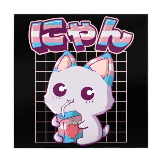 Transgender Pride Kawaii Cat Strawberry Milk Trans Mahjong Mats