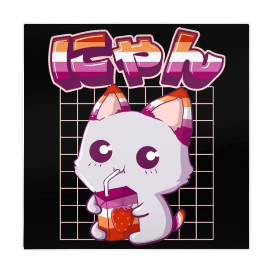 Lesbian Pride Gay Kawaii Cat Strawberry Milk Lesbi Mahjong Mats