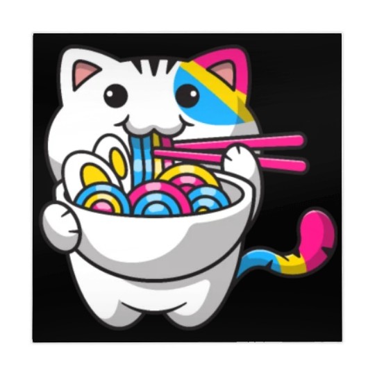 Pansexual Pride Kawaii Cat Ramen Noodles Pansexual Mahjong Mats