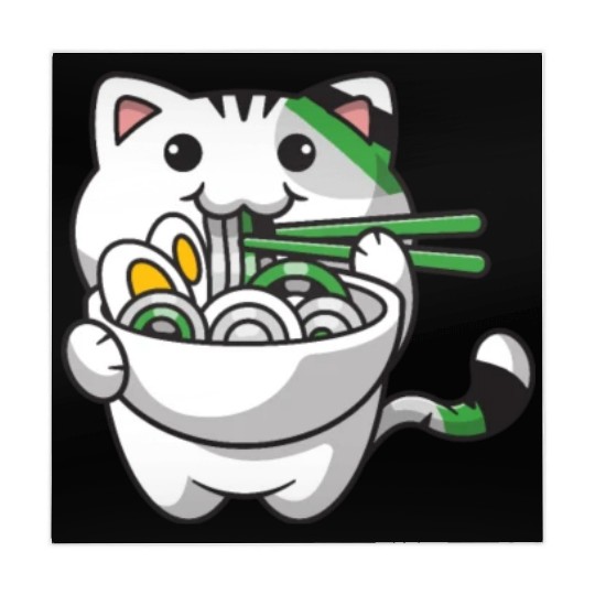 Demiromantic Pride Kawaii Cat Ramen Noodles Mahjong Mats