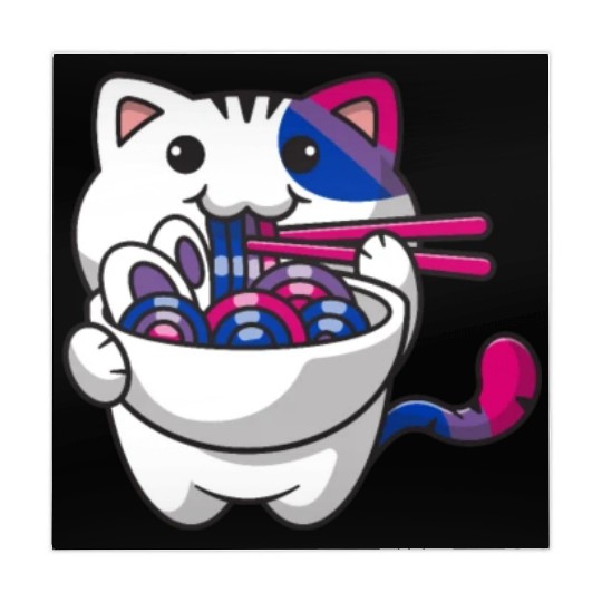 Bisexual Pride Bi Kawaii Cat Ramen Noodles Bisexua Mahjong Mats