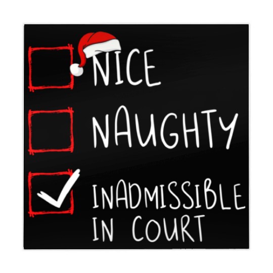 Nice Naughty Inadmissible In Court Christmas Santa Mahjong Mats