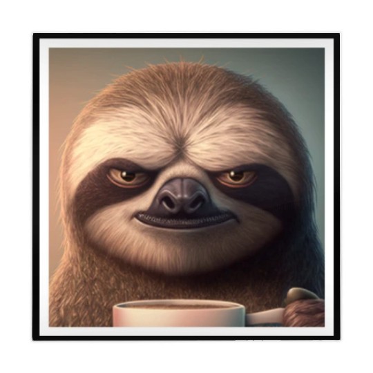 3d Sloth grumpy Coffee I hate people good morning Mahjong Mats