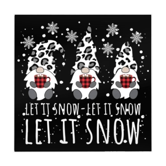 LET IT SNOW Winter Gnome Leopard Buffalo Plaid Mahjong Mats