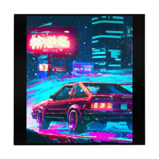 Vaporwave Car Synthwave City Mahjong Mats