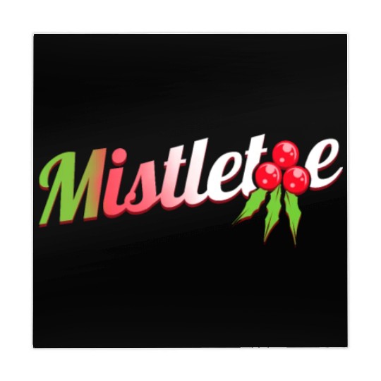 Green Red White Mistletoe Logo For Christmas Mahjong Mats