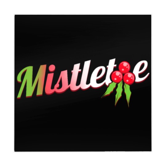 Green Red White Mistletoe Logo For Christmas Mahjong Mats