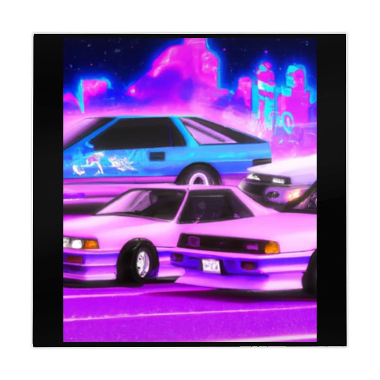 Vaporwave Car Synthwave City Mahjong Mats