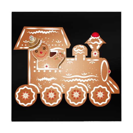 Gingerbread man as a train driver on the train Mahjong Mats