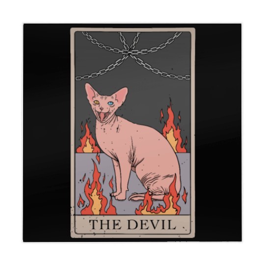 Hairless Cat Devil Tarot Card Design Mahjong Mats